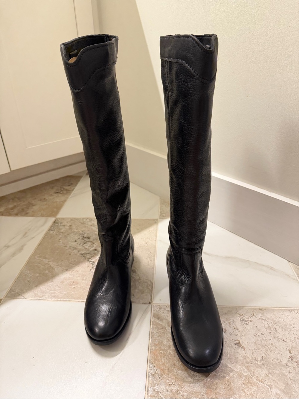 Frye Black Over-the-Knee Leather Boots